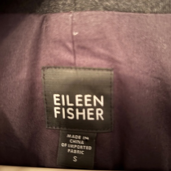 Eileen Fisher Mandarin Collar Stretch Wool Blazer charcoal gray size small - Picture 2 of 4